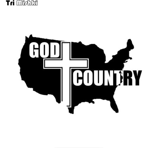 Tri mishki HZX1334 God and Country car sticker Vinyl Decals Waterproof sticker on Car Body Rear Window