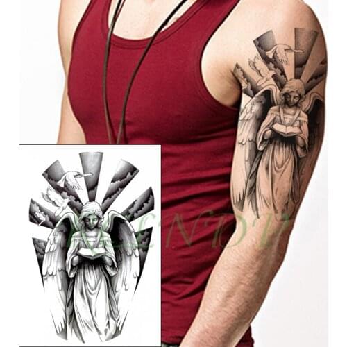 Waterproof Temporary Tattoo Sticker angel wings reading book flying bird Fake Tatto Flash Tatoo big tattoos for kid Women Men