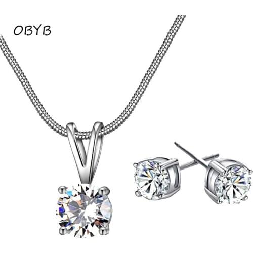 High Quality Jewelry Sets Vintage Style Silver Color Snake Chain Necklace Stud Earrings for Women Fashion Jewellery Set