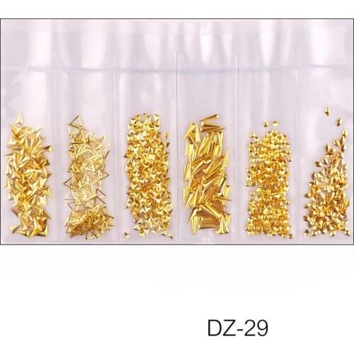 1Pack Mixed 3D DIY Hollow Metal Gold Silver Frame Nail Art Decorations Mix Rivet Manicure Accessories Sea Shell Slider Nail Stud