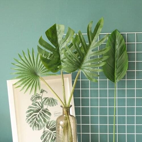 10Pcs Simulation Green Turtle Leaf Plastic Latex Leaves Home Decoration Wedding Background Flower Wall Accessories Fake Plants