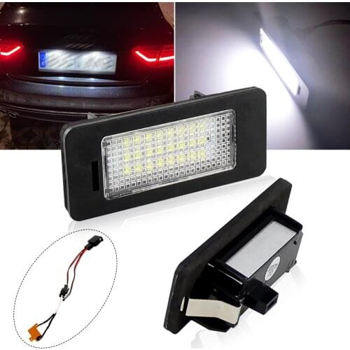2pcs No error Car LED Number Plate Light Lamp Plug and play for Audi A1 A3 A4 S4 B8 A5 S5 8T A6 C7 4G Q3 8U Q5 8R TT 8J
