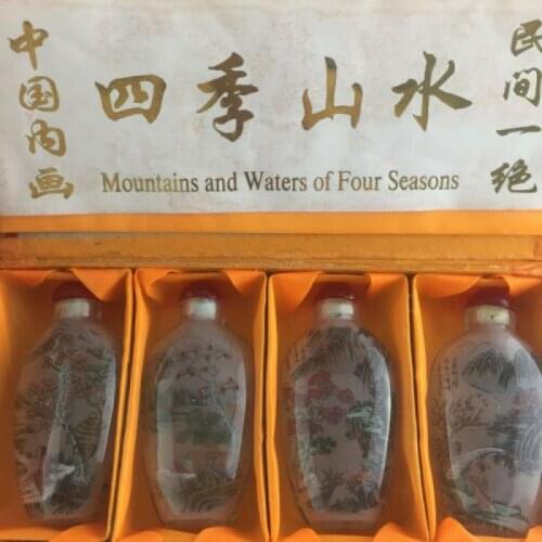 4PCS RARE CHINESE INSIDE HAND PAINTING GLASS SEXY SNUFF BOTTLE 03A