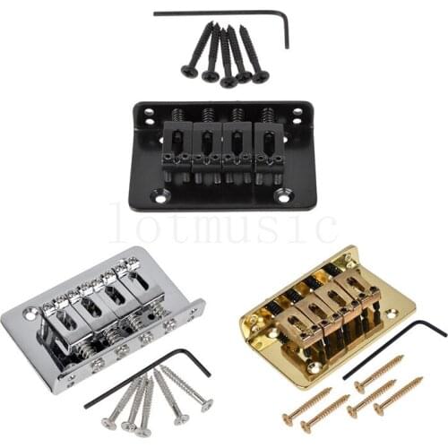 4 String Bridge for Cigar Box Ukulele Electric Bass Guitar Mandolin Parts Replacement Chrome Black Gold