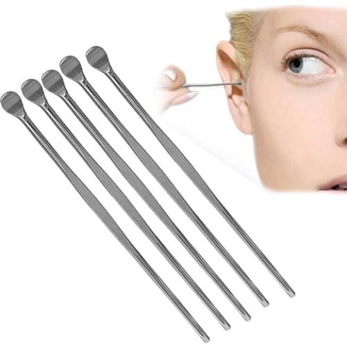 5 Pcs Stainless Steel Ear Pick Wax Curette Remover Cleaner Care Tool Earpick