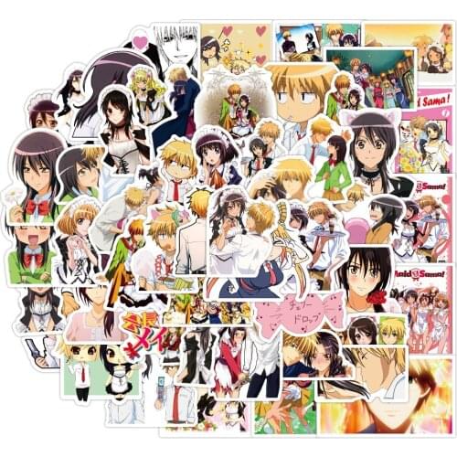 50Pcs Cartoon Anime Maid Stickers Waterproof Skateboard Travel Suitcase Phone Laptop Suitcase Sticker Cute Kid Toy