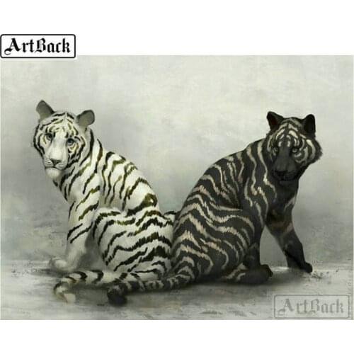 Animal 5d diy diamond painting tiger full square drill crystal diamond mosaic 3D home decoration crafts gift 20x25cm