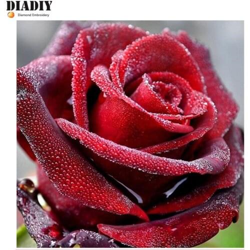 Diamond Embroidery Flower rose Picture Rhinestones Diamond Painting Cross Stitch Rose Full round Diamond Mosaic Full Kit