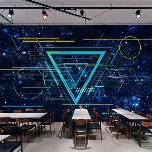 Milofi custom large wallpaper mural modern science fiction creative starry sky cosmic line bar KTV background wall