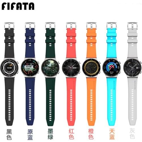 FIFATA Official Style Colorful Silicone Watch Strap For Huawei Watch GT 2 Pro Sports Wristband Accessories For Huawei GT2 Pro