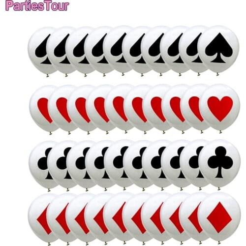 40pcs 12inch Casino Card Night Poker Latex Balloons Casino Party Helium Balloons Casino Night Poker Birthday Decorations Globobs