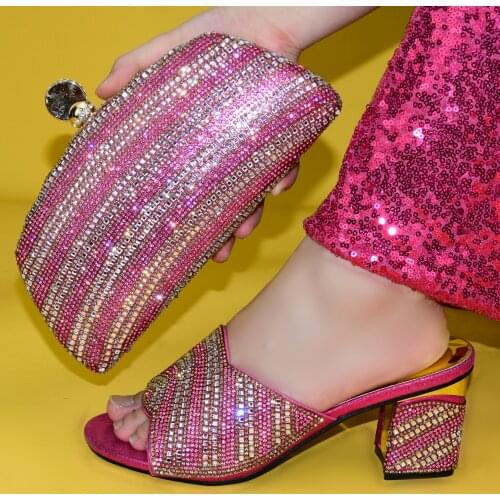 Doershow African new coming Italian Shoes And Bag Sets For Evening Party With Stones green Italian Handbags Match Bags!HGR1-16