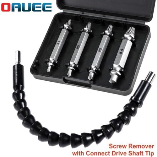 Electronics Drill Black Flexible Shaft Bits Extention Screwdriver Bit Holder Connect Link with Broken Screw Extractor