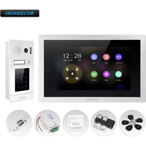 HOMSECUR 4 Wire AHD Video Door Entry Phone Call System with Password/Card Camera BC071HD-S+BM114HD-S