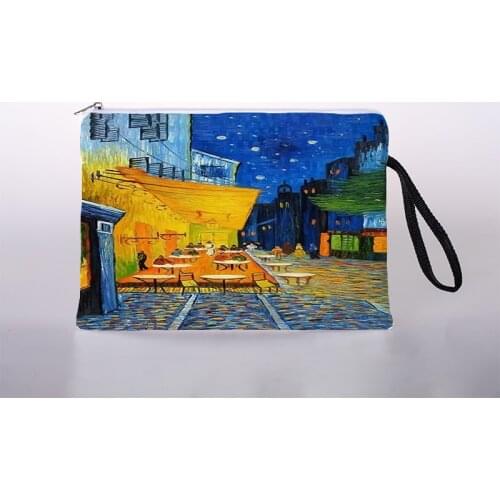 Classical oil painting cosmetic bag ladies mini cosmetic bag storage bag travel storage bag handbag