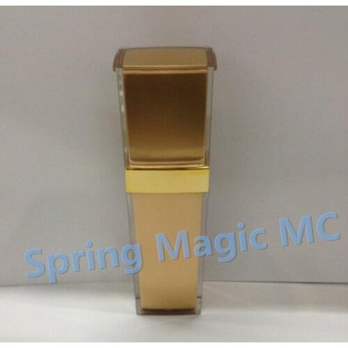 50ml Acrylic Gold Square Shape Liquid Foundation Bottle with Press pump Refillable Bottles Lotion Skin Care cosmetic containers