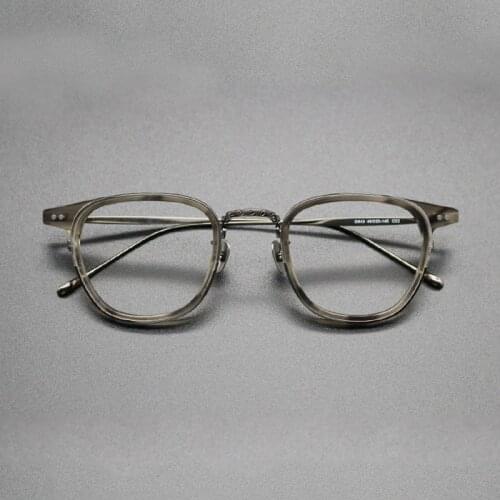Square Vintage Acetate Eyeglasses Frame Titanium Men Women Optical Myopia Prescription Glasses Frame Male Luxury Retro Eyewear