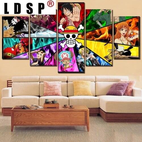 LDSP 5 Panels Canvas Paintings Animation Posters Prints Character Anime Sofa Wall Art Pictures Living Room Home Decor