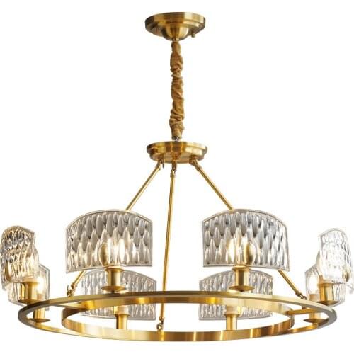 Light luxury style all copper chandelier post modern minimalist bedroom living room dining room chandelier