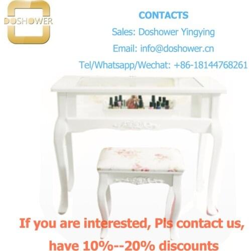 Doshower DS-450 manicure table salon of furniture luxury nail table with european single seats wooden manicure table