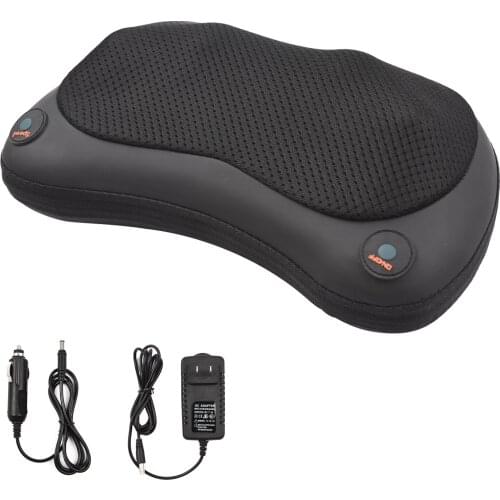Back Neck Massager with Heat Power Supply Massage Pillow with Deep Tissue Kneading Shoulder Waist Leg Body Muscle Pain Relief