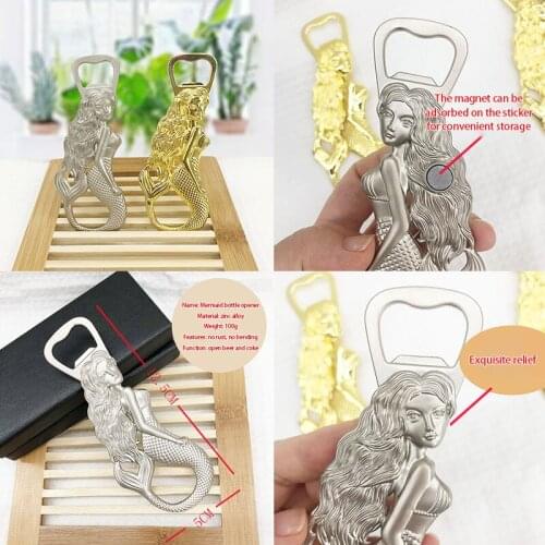 Creativity Metal Bottle Opener Refrigerator Stick Beer Bottle Opener Beauty Bottle Mermaid Opener Bar Supplies Wine Accessories