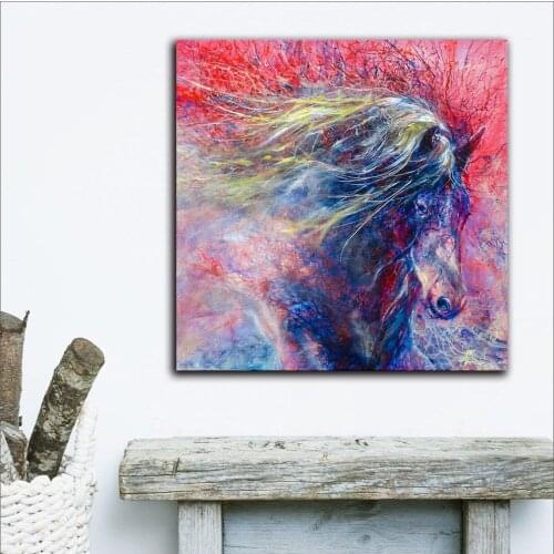 Fashion Printing Oil Painting Pop Art Colorful horse Wall Art Canvas Prints Pictures Home Decor For Living Room Bedroom Unframed