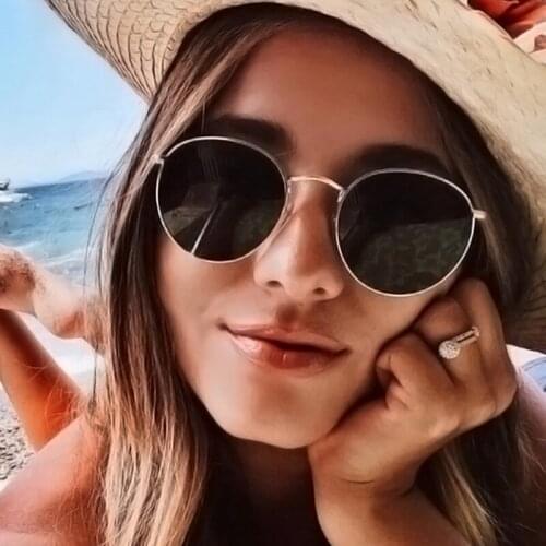 Ins Fashion Retro Oval Alloy Frame Sunglasses Women Sun Glasses Driver Goggles Male Eyewear Polarized Glasses Gift Car-styling