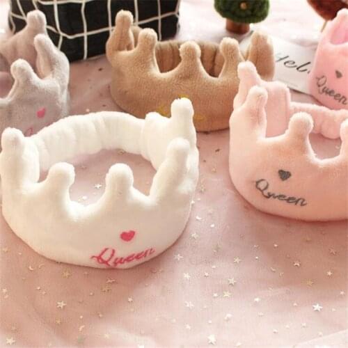 Sweet Girlish Headband for Women Girls Soft Crown Washing Make Up Headband Hair Accessories Elastic Scrunchie Turban Headdress