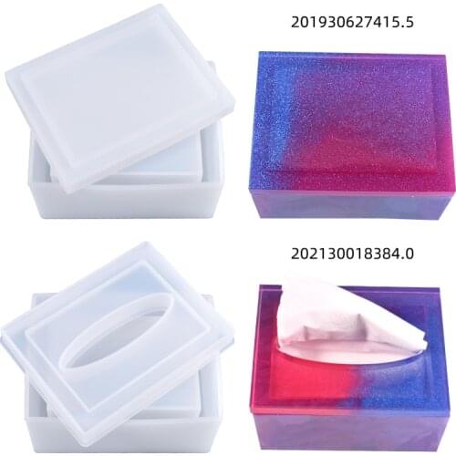 DIY Crystal Silicone Mold Paper Towel Box Square Car Using Tissue Container Silicone Mold For Resin
