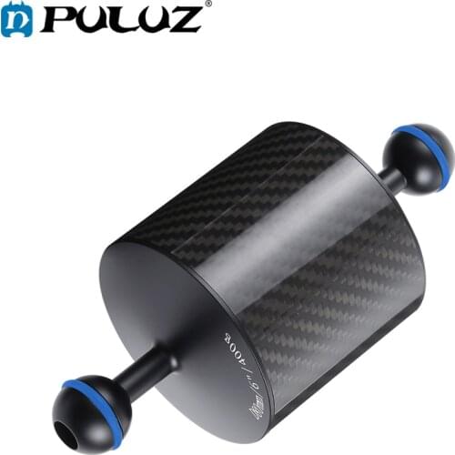PULUZ 6.1 inch 15.5cm Length 80mm Diameter Dual Balls Carbon Fiber Floating Arm, Ball Diameter: 25mm, Buoyancy: 400g