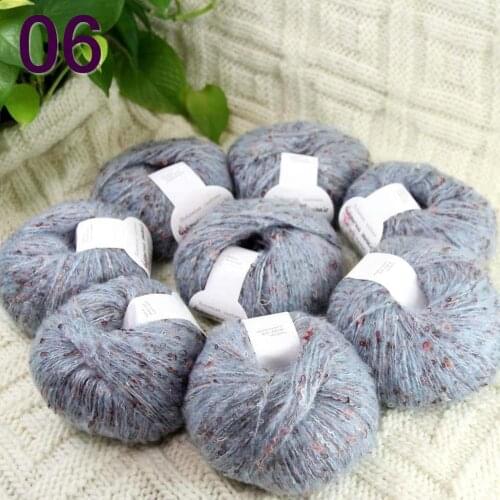 Sale 8ballsX50gr Luxury Fluffy Soft NEW MOHAIR Shawls Hand Knit Crochet Yarn Light blue 825-06-8