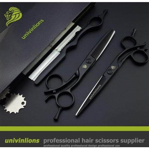 6" black hair cutting scissors hairdresser kits clipper japanese hairdressing scissors hot hair shears for barber scissors japan