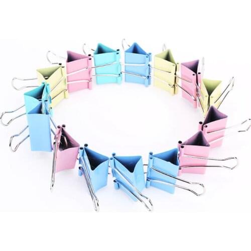 60 pcs/lot 15mm Colorful Metal Binder Clips Notes Letter Paper Clips Office Stationery Binding Supplies Paper Clamp Clips