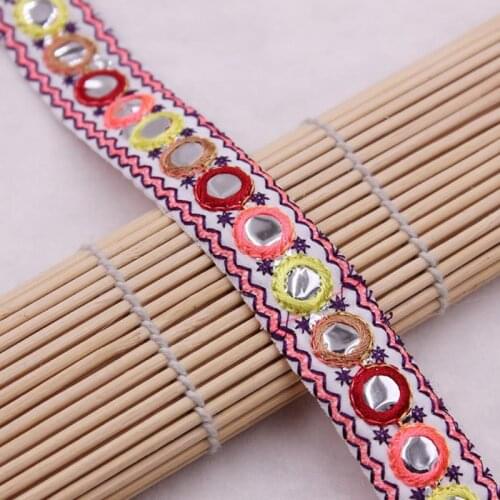 0.9m/piece Ethnic Style Clothing Lace Trim Tape Fabric Ribbon DIY Collar Sewing Garment Headdress materials