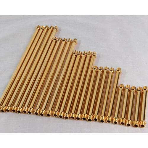 10Pcs/lot, Gold & Chrome Color, M10 Male Thread Metal Hollow Tube, M10 Outer Tooth Straight Tube Pipe, Lighting Accessories