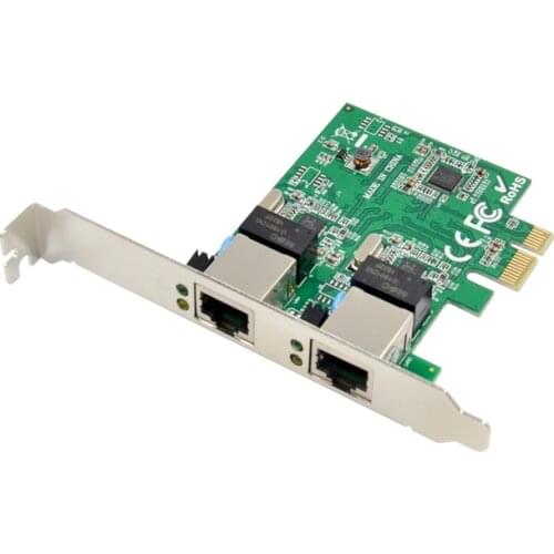 2 RJ45 Port PCIe X1 Dual Gigabit Realtek 8111F+Intel ASM1082e Chipset filter PCI-E Computer Lan Network Card 1000M