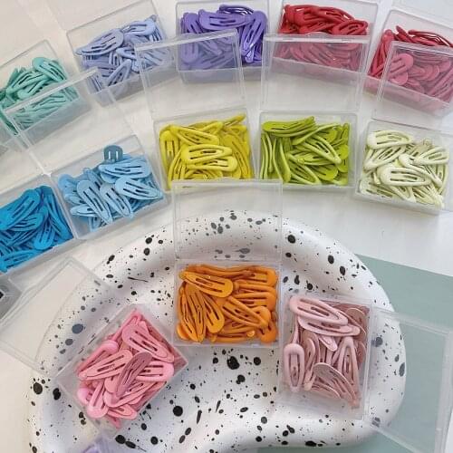 30PCS The New Grind Arenaceous Matte Color The Drip Clue Cb Clip Candy Color Children Bang CClip Hairpin