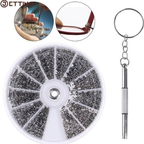 600Pcs/set Screws Nuts Repair Kits 12 Kinds Stainless Steel Tiny Hex Assortment Kit + Screwdriver For Glasses Sunglass Watch