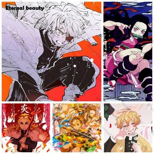 Embroidery Diamond Picture Home Decoration Anmiation Painting Full Round Drill Cross Stitch Handmade Wall Sticker Comic Style