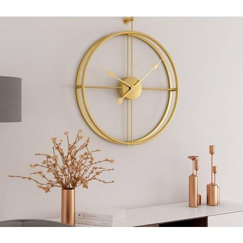 Large Vintage Metal Wall Clock Modern Design For Home Office Decor Hanging Watches Living Room Classic Brief European Wall Clock