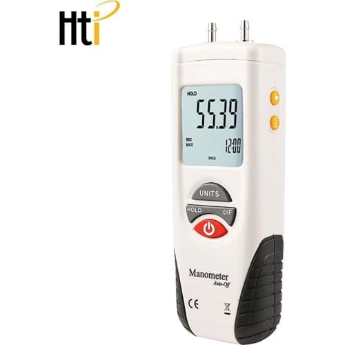 Hti Manometer Digital Air Pressure Meter and Differential Pressure Gauge HVAC Gas Pressure Tester HT-1890