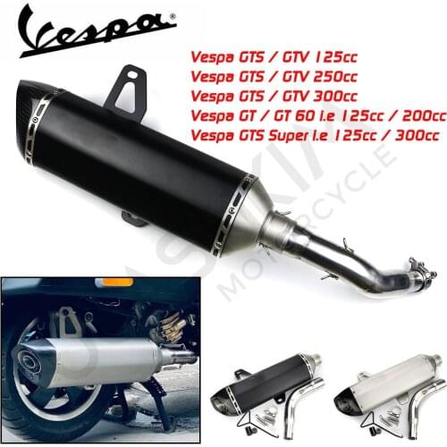 GTS GTV 125 300 250 Exhaust Muffler For Vespa GTS300 GTS250 Motorcycle Performance Muffler Exhaust Pipe GTS 2008 to 2021