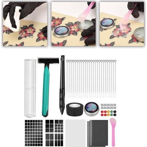 Tattoo DIY Tools Self Hand Poke Pen Tattoo Needles Set Tattooing Art Clean