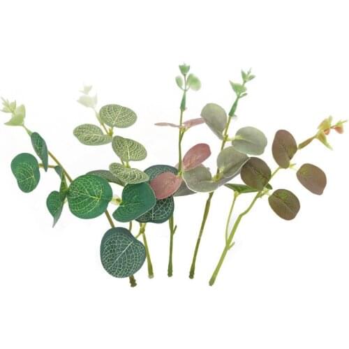 12 pcs Per Lot Faux Leaves Artificial Money Leaf Eucalyptus Plant for Diy Wedding Parties Table Home Decoration