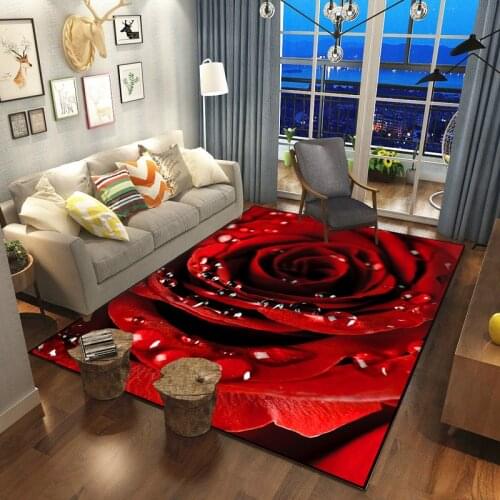 20 Styles Rose Flower 3D Printing Carpets Multicolor Pink Red Wedding Decor Carpet Girls Room Mat Valentines Day Surprise Gift