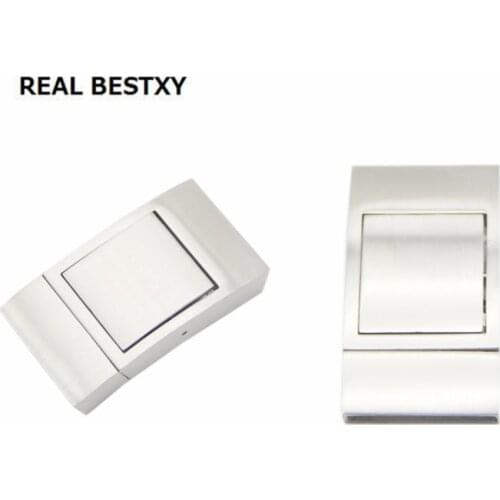 REAL BESTXY 10pcs/lot 316L Stainless Steel magnetic clasp FOR leather bracelet