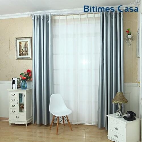 Metallic Color Full Shading Curtains Drape Panel For Office Living Room Bedroom Sliding Door 100% Blackout Thermal Isolation