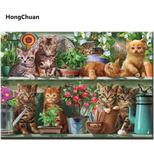 Cute cat full square round 5d diy diamond painting diamond mosaic crafts diamond embroidery rhinestone decoration new year