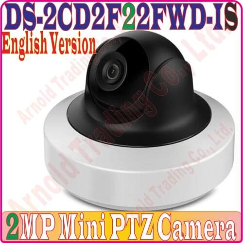 Eng-Version Multi-Language DS-2CD2F22FWD-IS 2.0MP WDR Mini PTZ Network cctv Camera MINI IP IR CAMERA POE SD card, Audio/Alarm IO